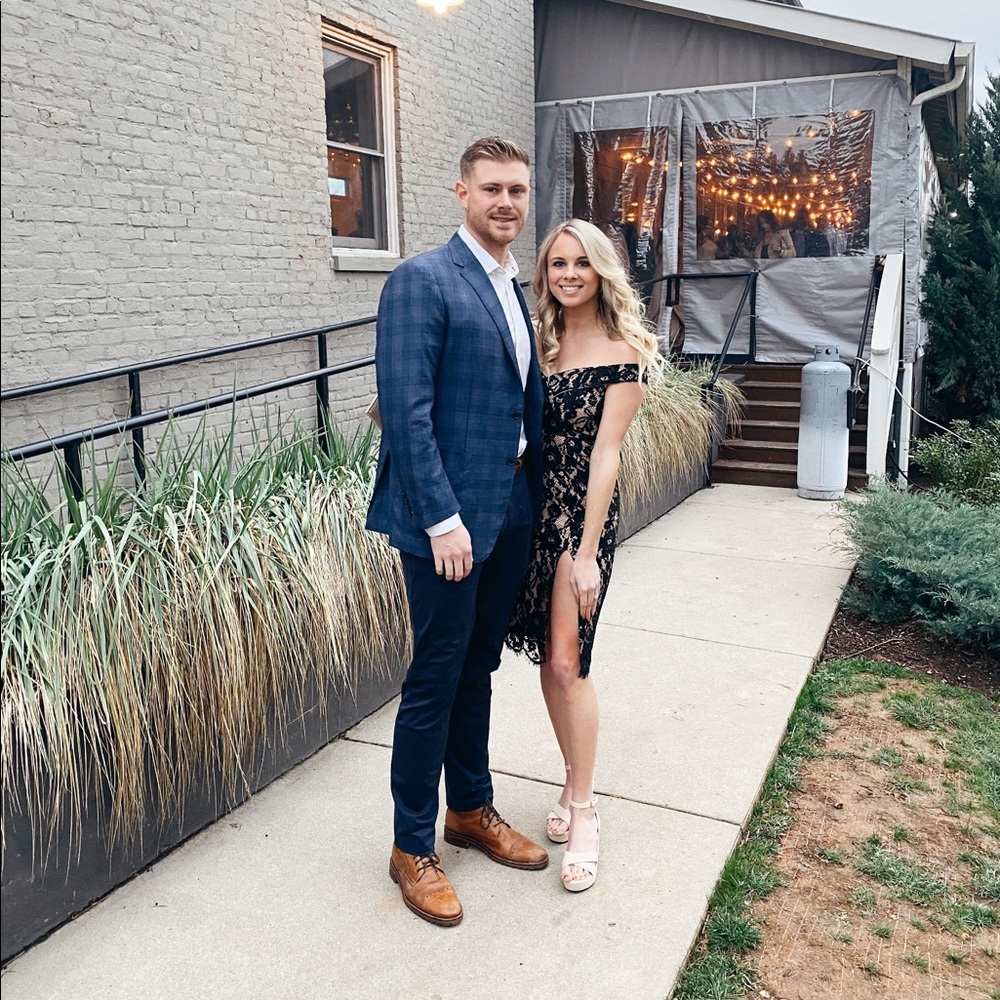 Lulu’s Black/Nude Lace Midi